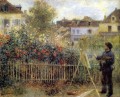 Claude Monet in seinem Garten bei Arenteuil Meister Pierre Auguste Renoir